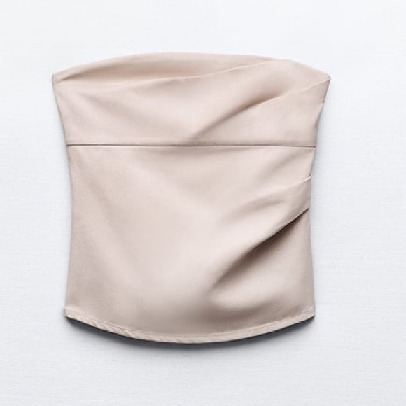 ZARA… strapless top with glitter effect fabric - Picture 1 of 8